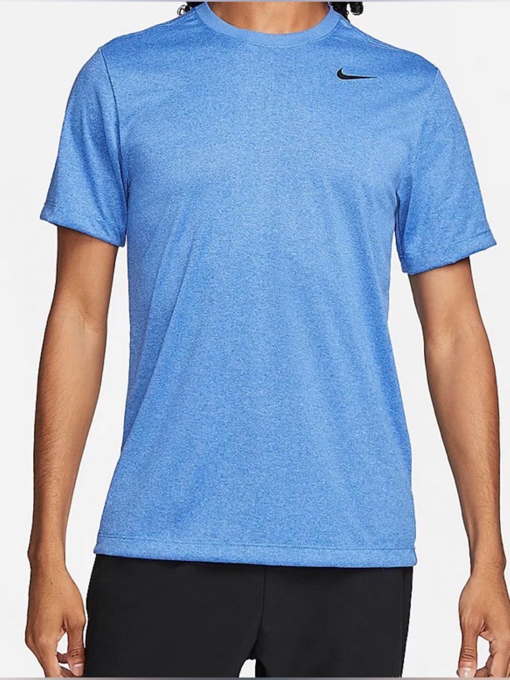 Nike Light Blue Pro Combat Dri-FIT Performance Tee with Black Logo